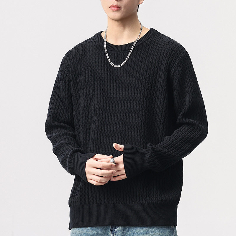 潮牌纯棉圆领毛衣男士2025秋季新款宽松百搭休闲长袖针织上衣批发,男装,针织衫/毛衣,淘宝优惠券,粉丝福利购,淘宝优惠卷