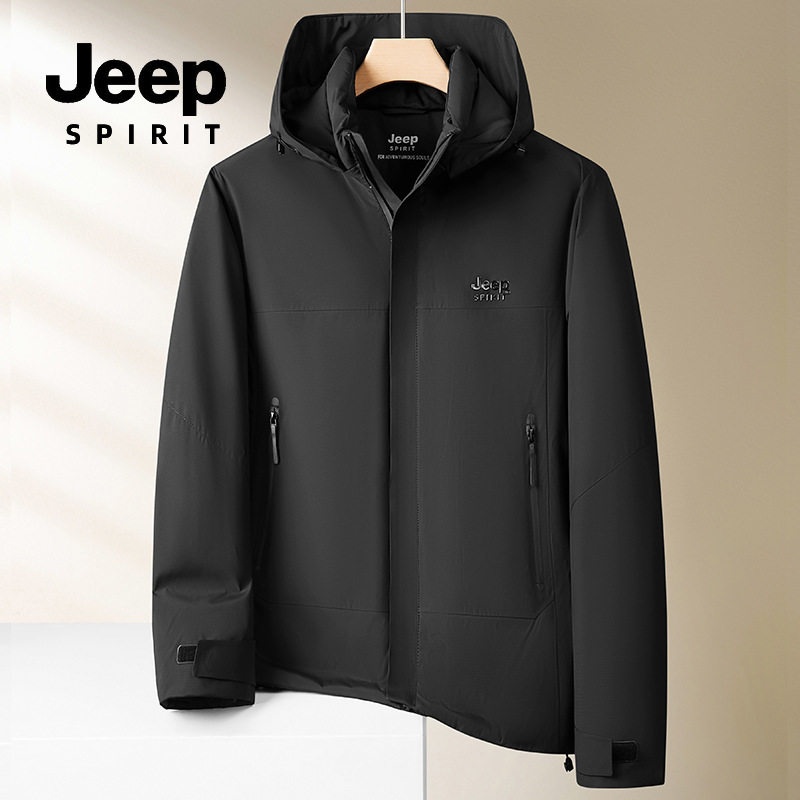 Jeep spirit 男士羽绒服冬季防风宽松外套连帽休闲钓鱼运动登山服,男装,羽绒服,淘宝优惠券,粉丝福利购,淘宝优惠卷