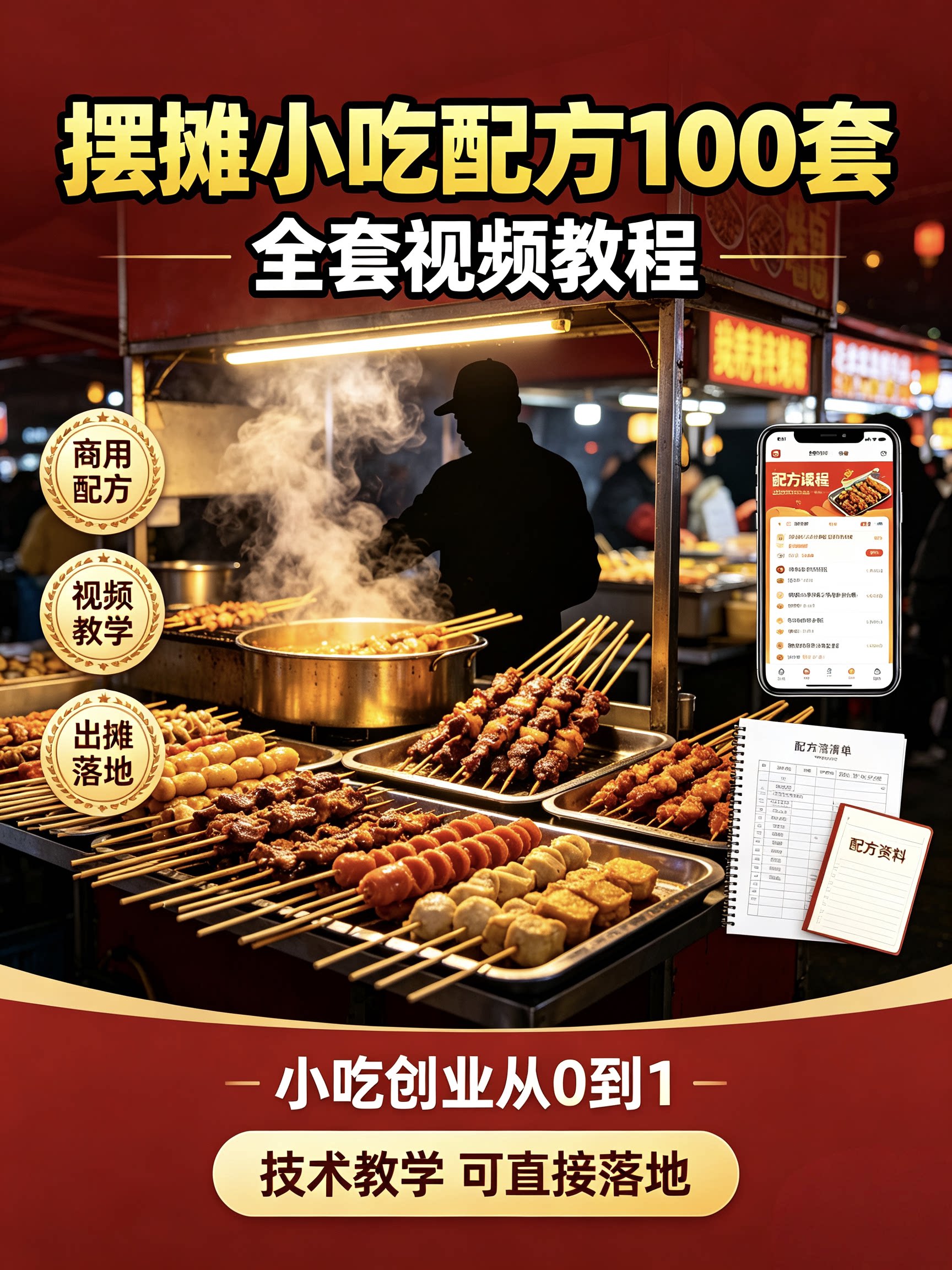 摆摊小吃配方100套全套视频教设计素材/源文件