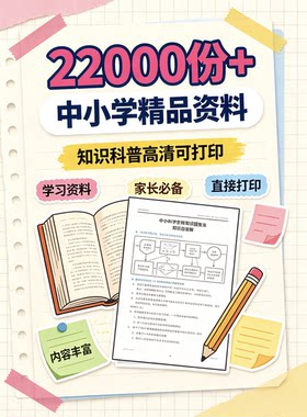 22000份中小学精品资料，知识科普高清可打印