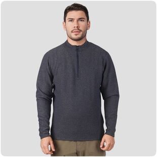 春秋冬半拉链华夫格长袖卫衣T恤 速干透气保暖运动户外套头衫