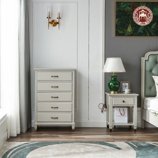 林恩美式实木五斗柜美式田园轻奢风客厅家具卧室家具餐厅家具书房