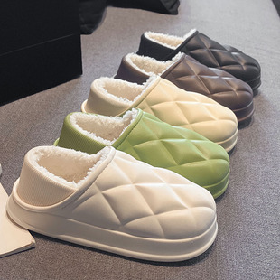男毛绒可爱情侣 拖鞋 踩屎感棉拖鞋 女士室内居家冬天保暖加绒秋冬季