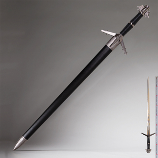 巫师3狂猎白狼杰洛特猎魔人钢剑银剑湖女剑全金属1比1武器未开刃