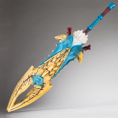 怪物猎人崛起大王剑风雷王牙大剑黑雷1比1树脂COS游戏道具模型