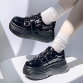 朋克厚底鞋 y2k系增高百搭lo鞋 哥特风亚文化lolita鞋 魔术贴松糕鞋