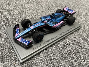 spark模型车 1/43 Alpine A522摩纳哥站 F1大奖赛2022年阿隆索