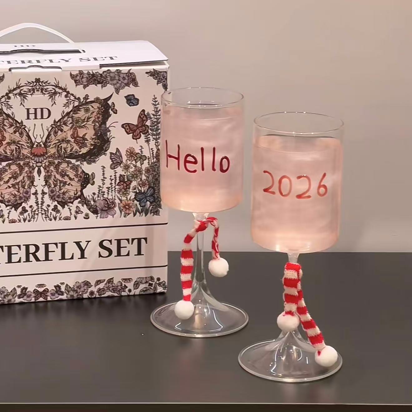 ins风2026原创设计师款高脚杯高颜值婚礼敬酒杯酒杯香槟鸡尾酒杯