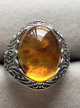 天然缅甸琥珀带证书戒指包邮