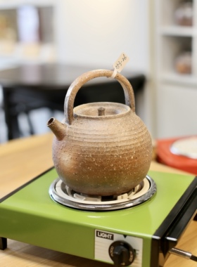 圆通提梁壶（053-26）溪东烧柴烧白泥粗砂系列
