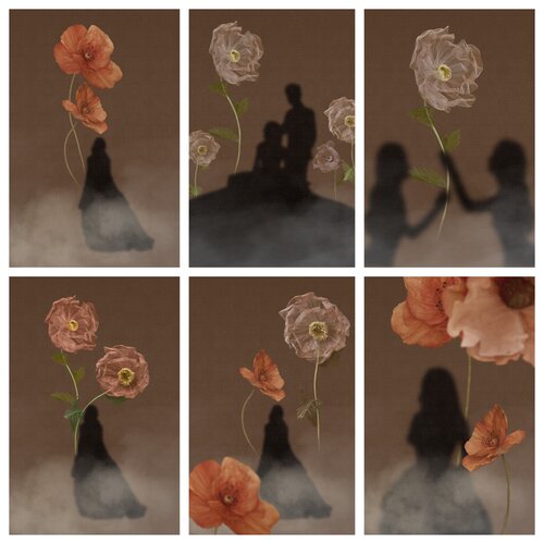 花间仙意花朵婚纱写真修图PSD素材P图素材