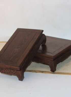 红木雕装饰品明式长方形大号木托明清古典实木奇石架盆景摆件底座