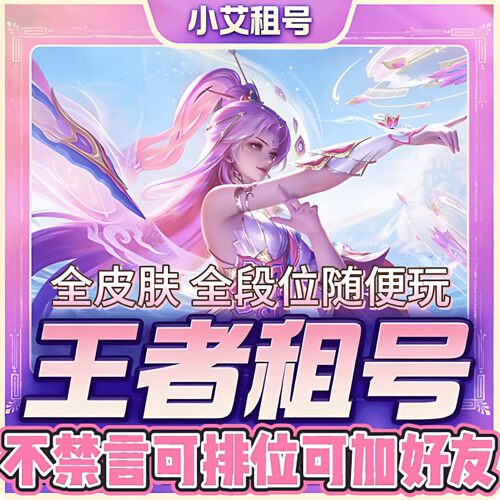 王者荣耀租号v10皮肤苹果安卓微信区qq区可排位不禁言新