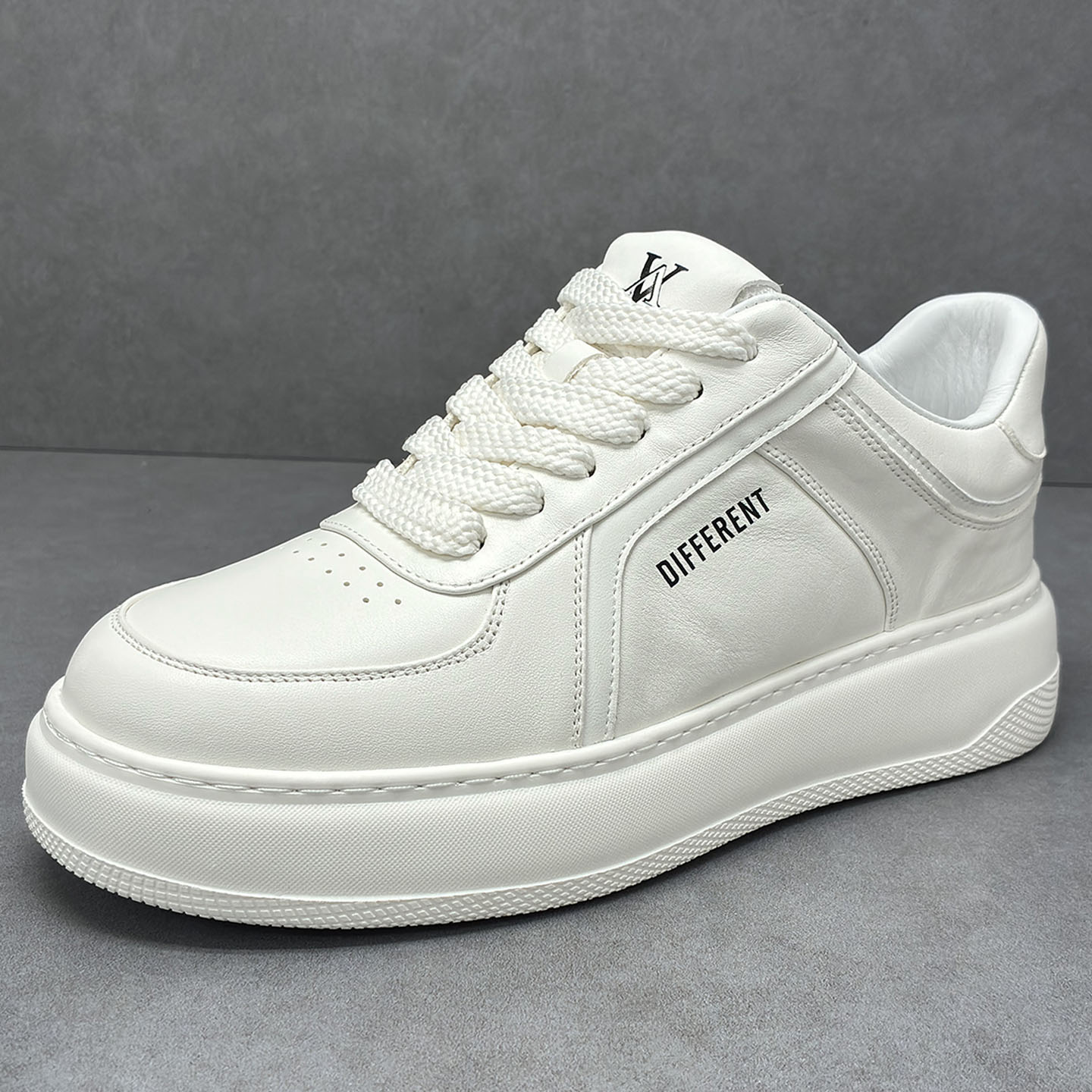 新款真皮小白鞋男厚底增高板鞋