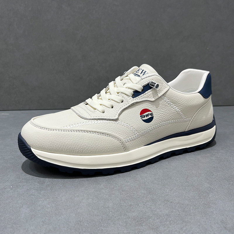 欧洲站男鞋小众男士运动简约小白鞋秋季真皮休闲跑步鞋轻便阿甘鞋,流行男鞋,时尚休闲鞋,淘宝优惠券,粉丝福利购,淘宝优惠卷