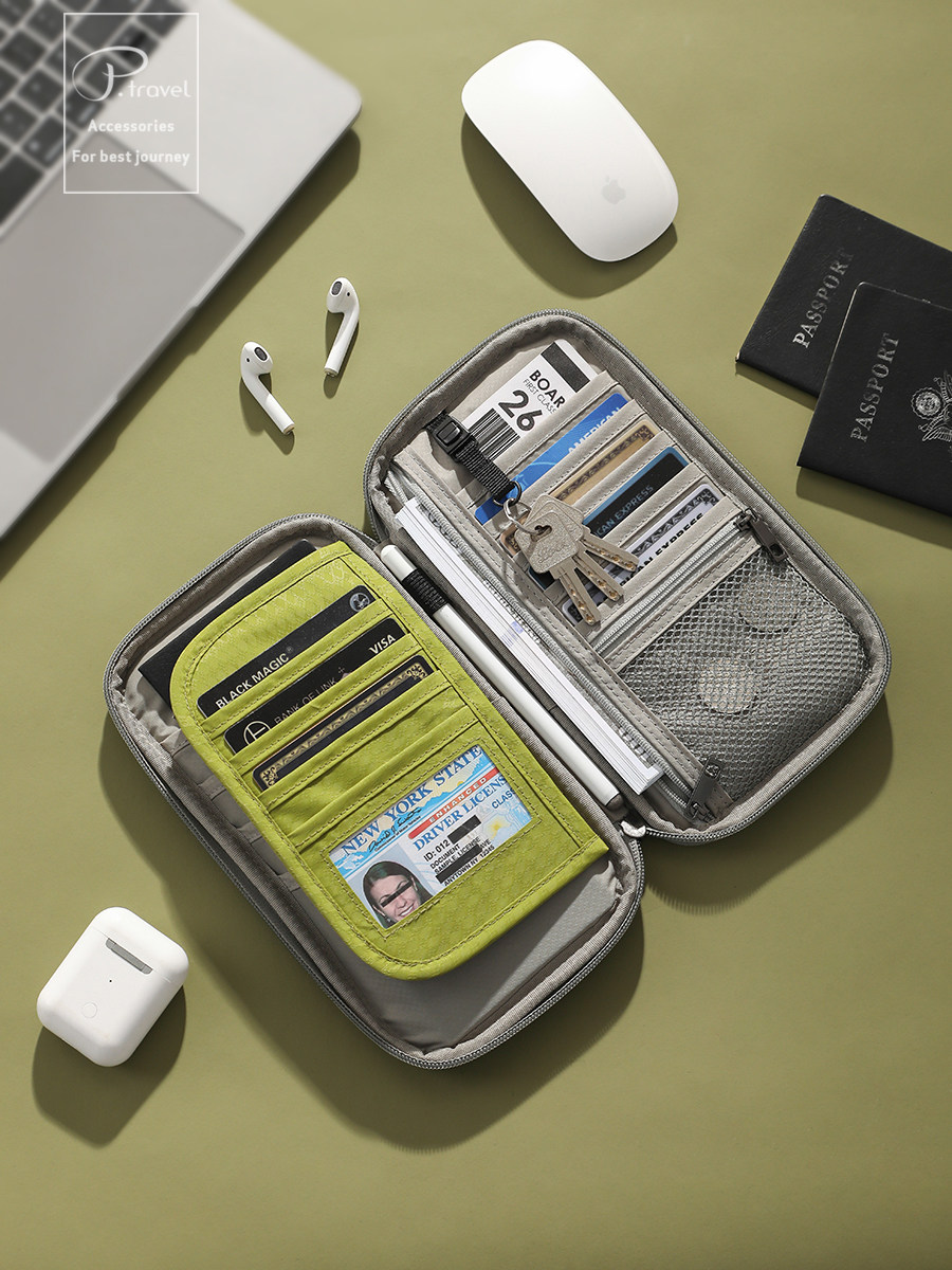 여권 가방 해외 여행 RFID 도난 방지 문서 보관 가방 은행 카드 가방 휴대용 다기능 보호 커버