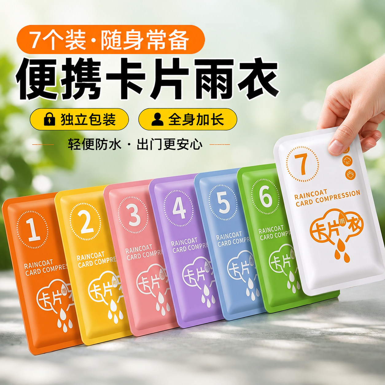 一次性卡片雨衣成人加厚外穿雨披景区漂流长款全身防暴雨连体式图片