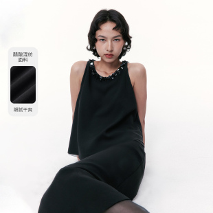 桑蚕丝下摆A型背心女 商场同款 糖力 夜影星芒醋酸上衣 2025夏新款