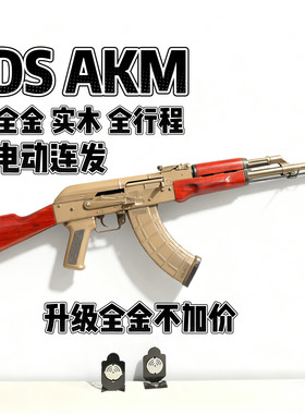 DS实木全金AKM2.0电动阿卡47金波真人cs男孩吃鸡软蛋玩具步抢