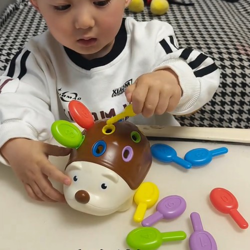 早教提高专注力益智玩具送礼小朋友生日礼物儿童节插插乐河豚拼插 - 封面