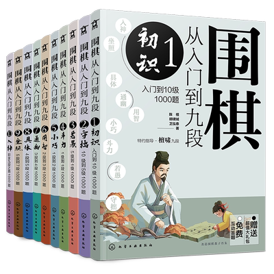 围棋从入门到九段1-10 10册 围棋零基础入门 围棋棋谱定式大全 围棋流行布局 围棋下棋思路 围棋战术教程