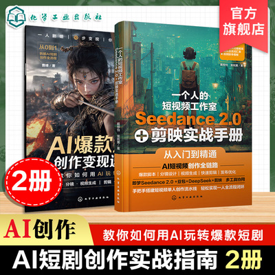 2册 AI爆款短剧创作变现速成本 一个人的短视频工作室 Seedance2.0 剪映实战手册 即梦豆包分镜ai短视频创作全链路 一人全流程闭环