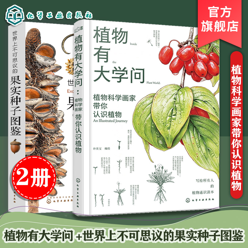 2册 植物有大学问 植物科学画家带你认识植物 世界上不可思议的果实种子图鉴 自然科学科普 植物智慧零基础植物通识手绘画入门宝典