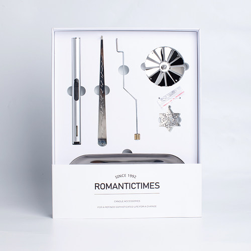 香薰蜡烛走马灯托盘旋转烛台工具礼盒套装浪漫情调烛光晚餐台礼物