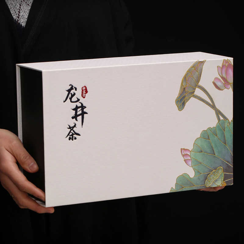 高档龙井茶礼盒包装陶瓷罐大佛龙井狮峰龙井明前通用绿茶空盒定制
