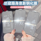 适用苹果17ProMax防窥息影膜16Pro防窥膜iPhone16 XR手机钢化膜15promax防偷窥16plus新年款