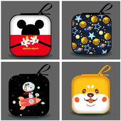 韩国创意耳机线收纳包可爱卡通数据线充电器收纳盒迷你零钱包情侣