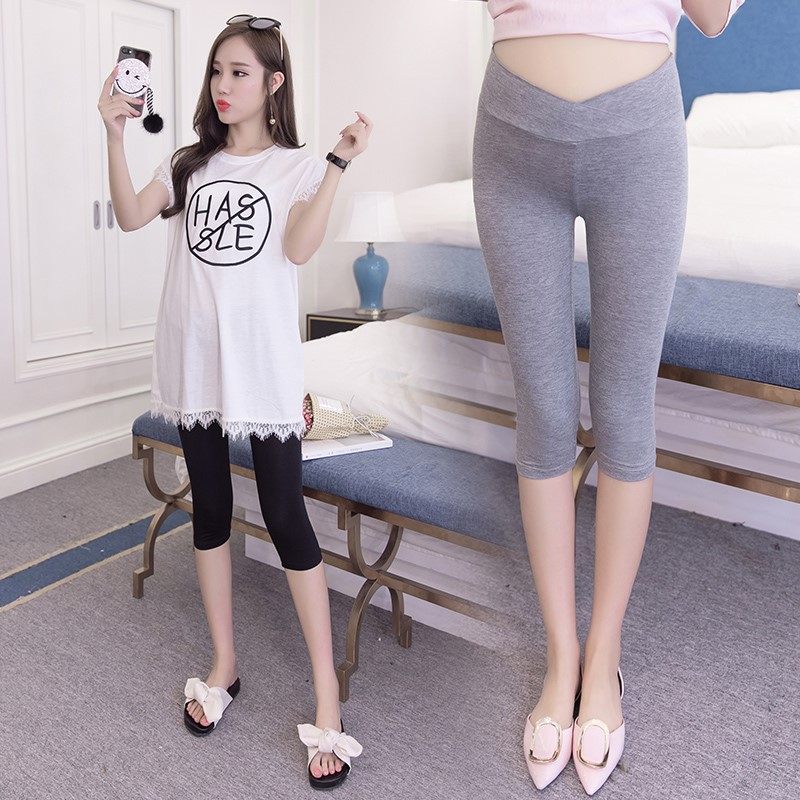 [姊妹生活馆孕妇打底裤]孕妇七分裤外穿纯棉春季显瘦小脚加大码月销量0件仅售35.31元