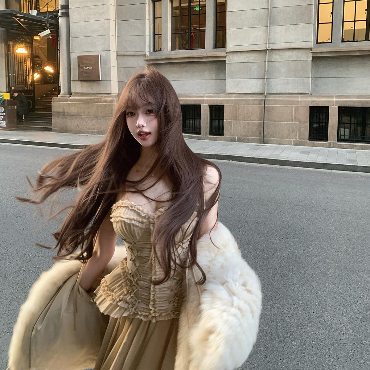 LIN BOUTIQUE 【Zimm*er】浪漫复古宫廷长半裙+拼接束腰上衣套装,女装/女士精品,时尚套装,淘宝优惠券,粉丝福利购,淘宝优惠卷