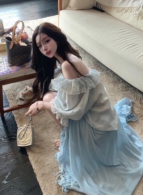 张林超LIN BOUTIQUE showroom私服套装 一字肩上衣开衩半身裙套装