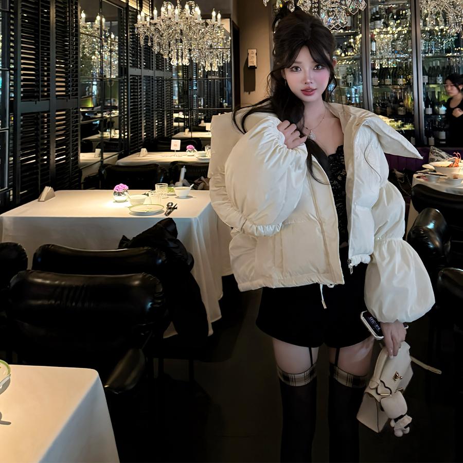 圣诞烟囱90白鸭绒面包羽绒服女