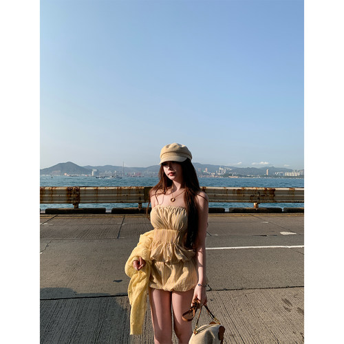 LINBOUTIQUE条纹抹胸短裤套装
