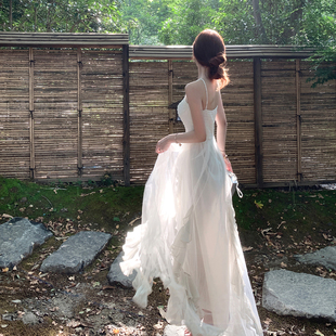 网纱拼接定制长款 张林超LIN 裙摆 月光下 度假连衣裙 BOUTIQUE