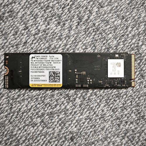 适用于 美光2400 1TB M.2 NVME PCIE4.0x4 2280协议SSD固态硬盘