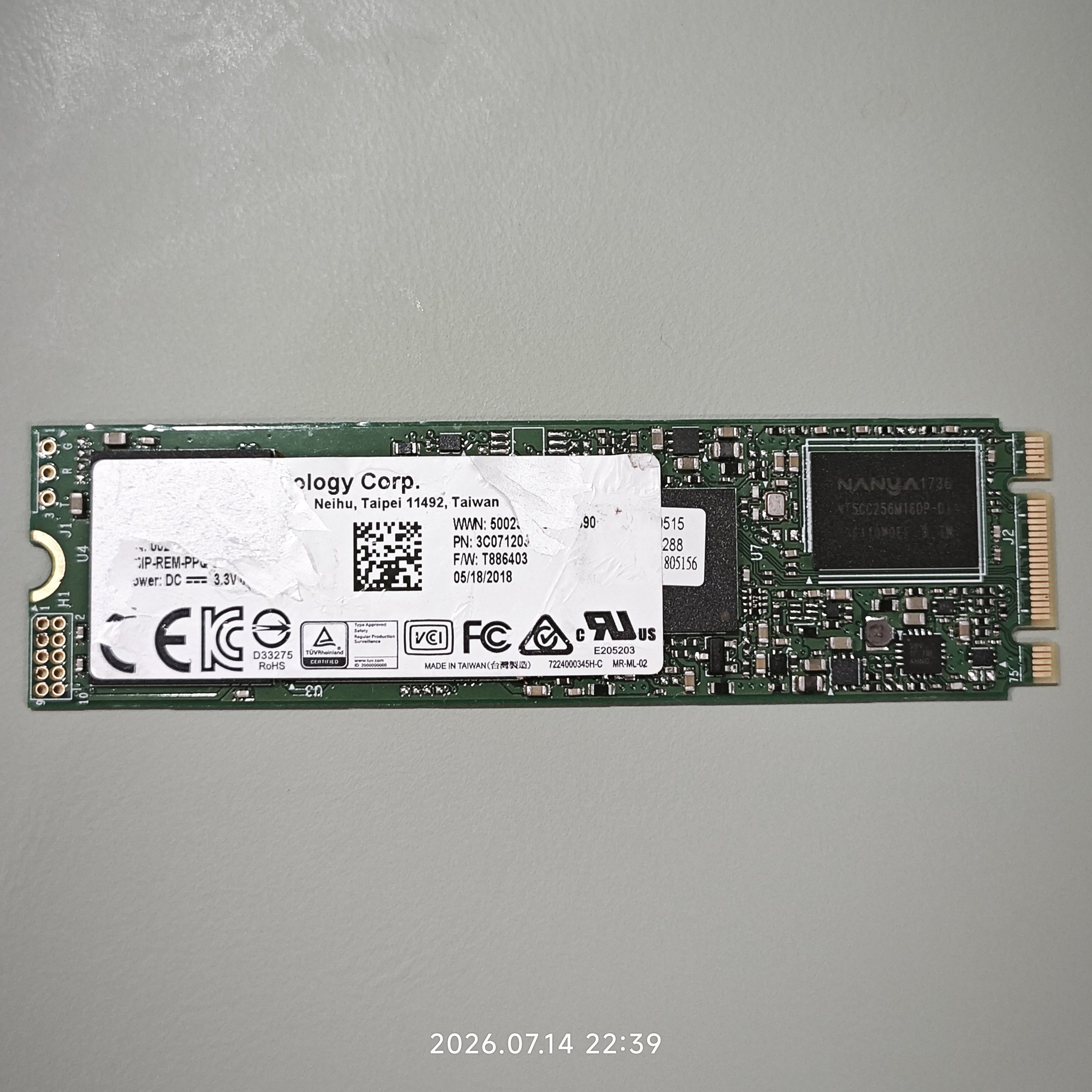 二手拆机LITEON/建兴 256GB m.2 SATA协议NGFF 2280固态硬盘ssd