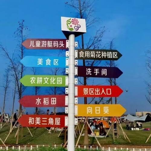户外指示牌立式路牌交通表示牌小区方向标导向牌楼栋多方向分流牌