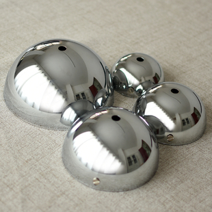 中古轻奢风吊灯半圆底盘五金电镀中孔灯杆固定底座灯具配件组装