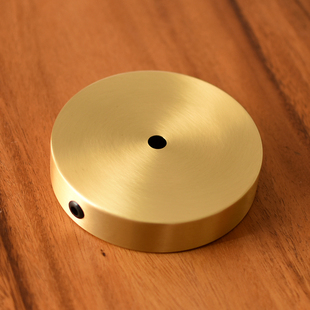 现代简约卧室台灯全黄铜底盘灯具组装圆座摆件艺术口圆盘直边底座