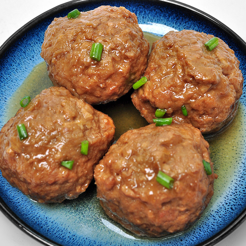 上海风味红烧狮子头四枚红烧肉丸子四喜丸子贡丸真空熟食加热即食