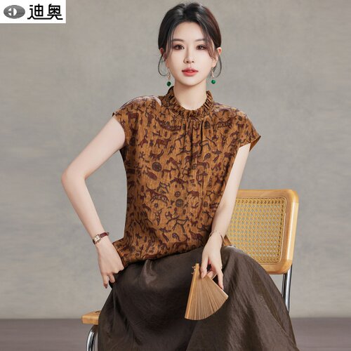 迪奥桑蚕丝衬衫女真丝香云纱小衫