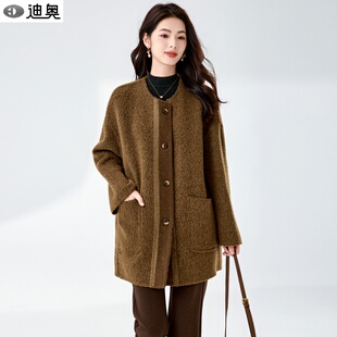 迪奥高级感双面呢羊毛大衣女25秋冬新款女神范气质名媛羊毛呢外套