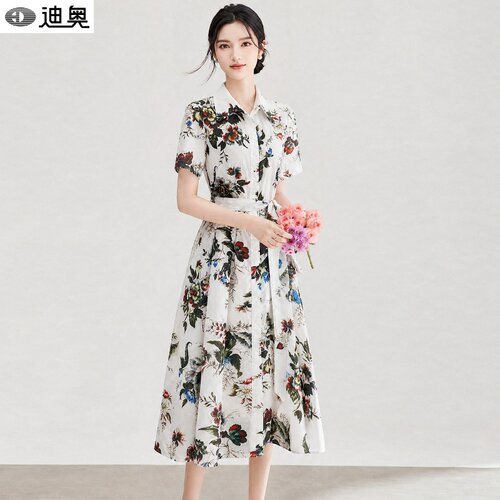 迪奥独特漂亮连衣裙度假风中长裙