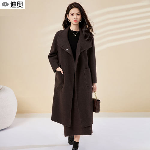 迪奥25秋冬高端中长款羊毛大衣女