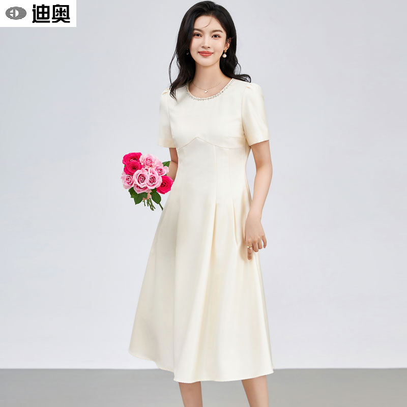 迪奥夏季新款高级小香收腰连衣裙