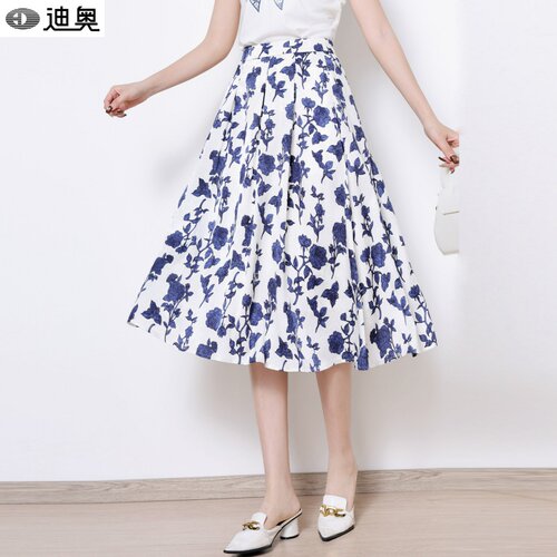 迪奥夏季清新氛围感碎花半身裙女