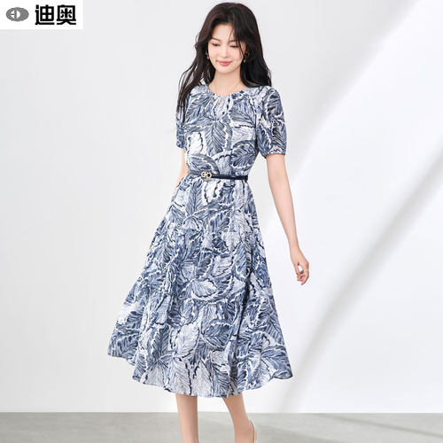 迪奥时尚通勤收腰端庄大气连衣裙